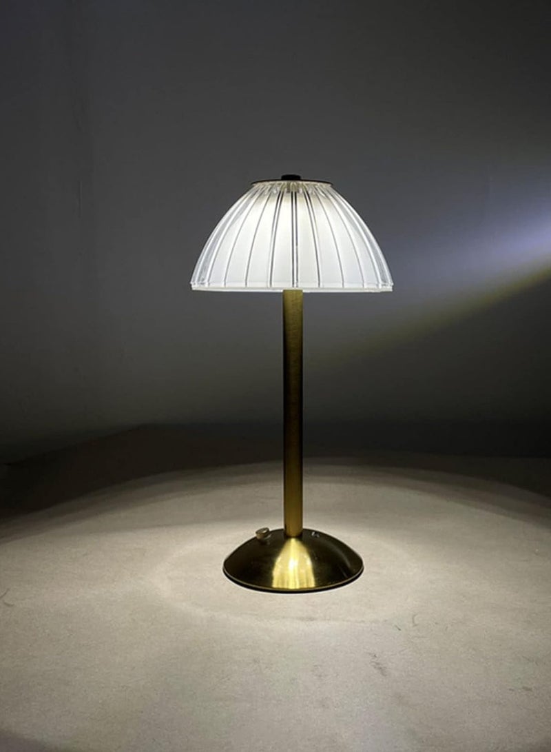 REBENUO Cordless Bedside Lamps Industrial Brass Table Lamp for Home Touch Control Lamp 700mAh Battery Operated Dimmable Vintage Nightstand Desk Lamp Rechargeable Bedroom Light - Image 2