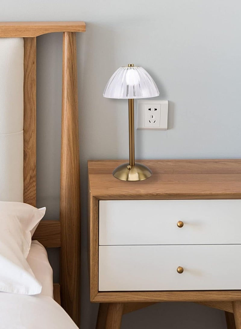 REBENUO Cordless Bedside Lamps Industrial Brass Table Lamp for Home Touch Control Lamp 700mAh Battery Operated Dimmable Vintage Nightstand Desk Lamp Rechargeable Bedroom Light - Image 3