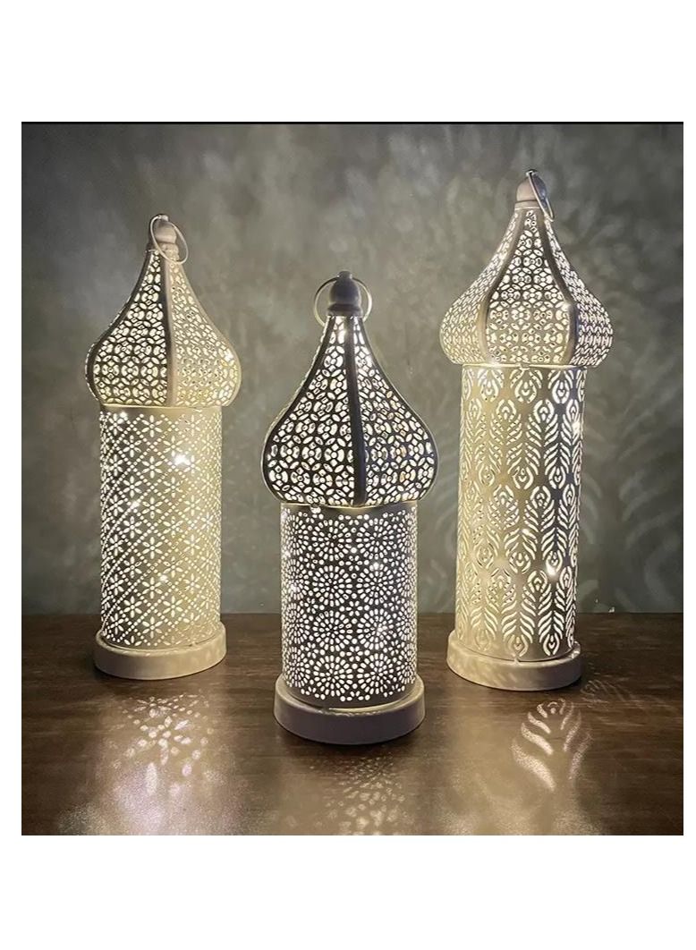 واي آند دي Ramadan Hollowed-out Led Lantern Iron Home Bedroom Living Room Decorative Lights  - Image 2