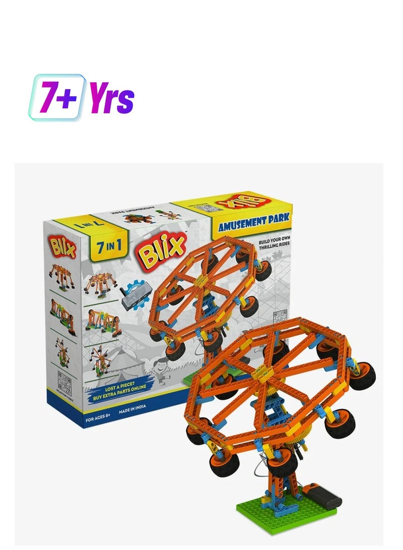 Blix Robotix - Amusement Park, Science Kit, Educational Diy Building Block Set, Construction Toys, For 7+ Years Boys And Girls,yellow - Image 1