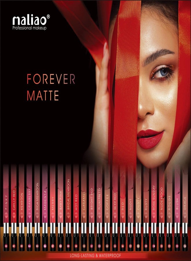 Maliao Forever Matte Lipstick - Long-Lasting Waterproof Elegance (23-BLUSH) - Image 5