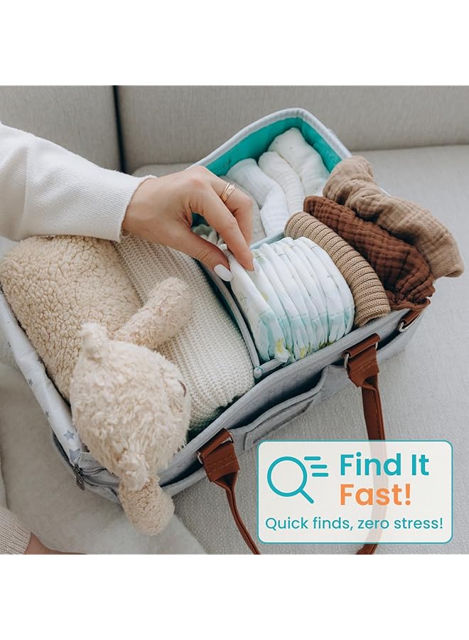erorex Baby Diaper Caddy Organizer With Lid Multiple Compartments Baby Caddy Waterproof Diaper Tote Bag  - Image 4