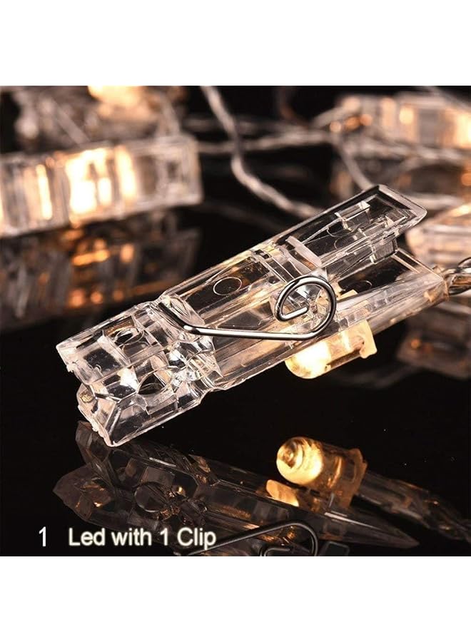 erorex Photo Clip String Lights Led Battery Operated Starry Fairy Copper String Lights With Clips Warm White For Pictures Bedroom Wall Patio Halloween Thanksgiving Party Wedding Décor - Image 4