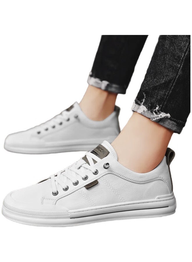 YEARCON Men'S Casual Shoes Men'S All-Match Trendy White Shoes Low-Top Board Shoes E53204065 Light Grey 43 - Image 2