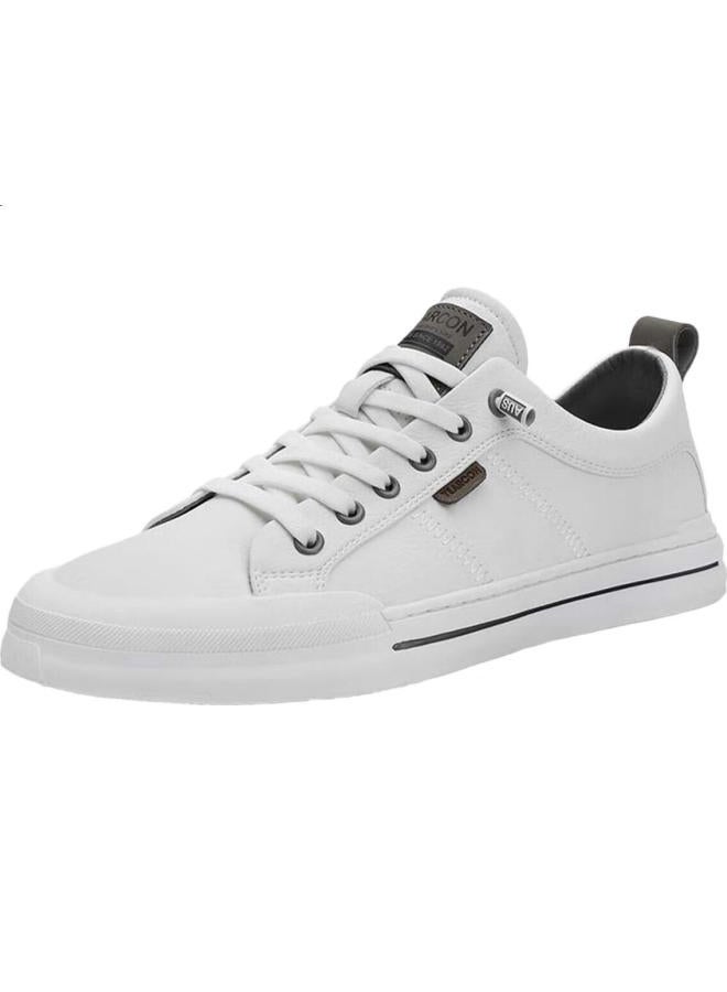 YEARCON Men'S Casual Shoes Men'S All-Match Trendy White Shoes Low-Top Board Shoes E53204065 Light Grey 43 - Image 3
