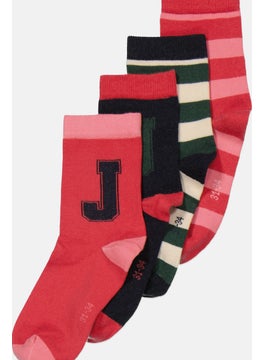 Tchibo Kids Girl 5 Pairs Stripe And Printed Socks, Multicolor  - Image 2