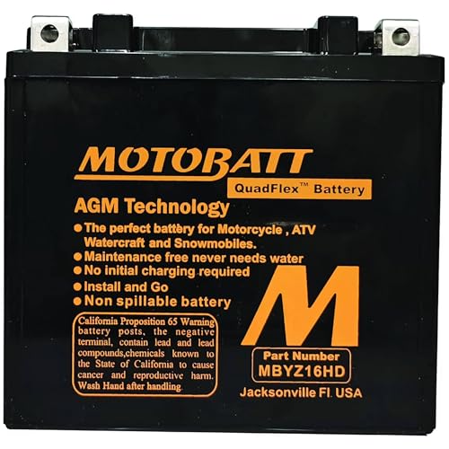 Motobatt MBYZ16HD AGM Quadflex Battery - Image 2