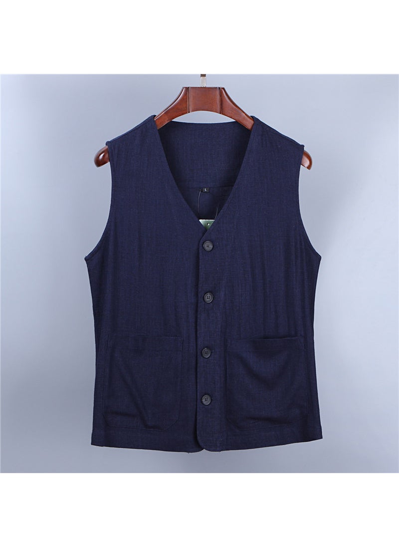 Summer Lightweight Chinese Linen Vest for Men Dark Dark Blue - pzsku/Z74FBDB2C014DD47AA31BZ/45/_/1733136508/45b82566-3497-47b5-a811-b0f3ff54da13