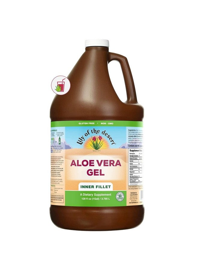 Lily Of the Desert Lily of The Desert Aloe Vera Gel - Inner Fillet Thicker Consistency Aloe Vera Drink with Natural Vitamins, Digestive Enzymes for Gut Health, Stomach Relief, Wellness, Glowing Skin, 128 Fl Oz  - Image 1