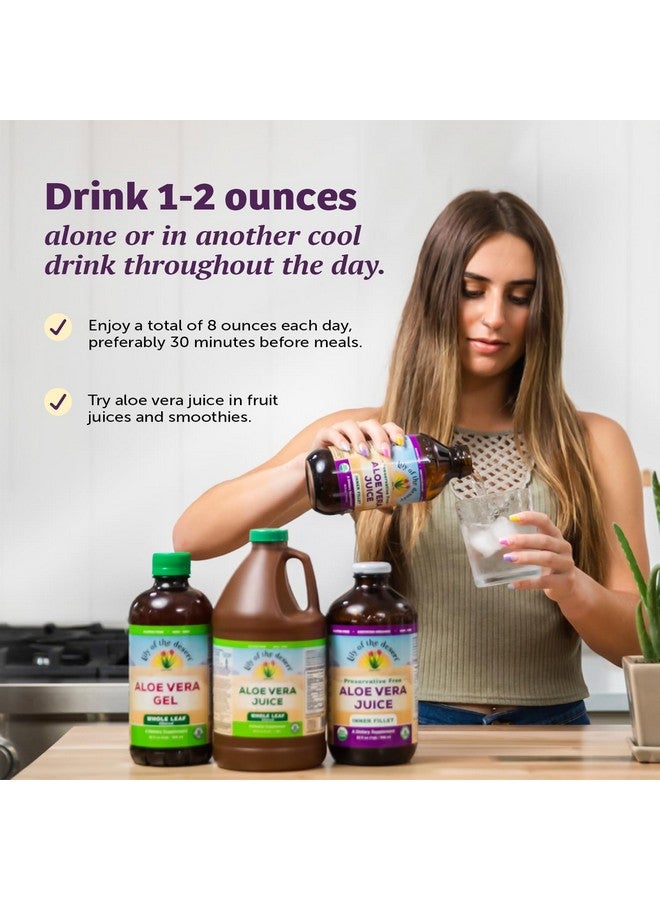 Lily Of the Desert Lily of The Desert Aloe Vera Gel - Inner Fillet Thicker Consistency Aloe Vera Drink with Natural Vitamins, Digestive Enzymes for Gut Health, Stomach Relief, Wellness, Glowing Skin, 128 Fl Oz  - Image 5