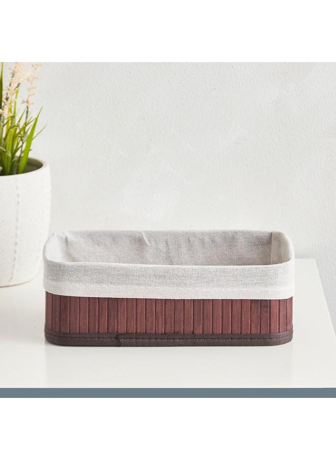 Home Box Knock Down Bamboo Collapsible Small Storage Basket - 25x15x8 cm  - Image 2