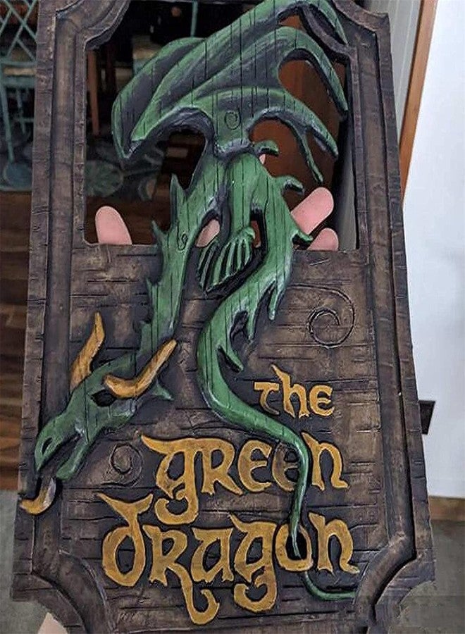 DFYOP Lord of The Rings The Prancing Pony and The Green Dragon Pub Signs Set, Funny bar Signs, Pub Bar Home Decorative Wall Sign and Plaques for Front Door Hanging Sign - Image 4