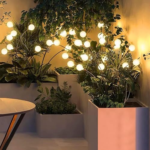 AAOVEFOX 8 LED Solar Garden Light Sway by Wind Waterproof Outdoor Decoration Night Light Yard Patio Pathway Garden/Balcony/Terrace Plant Decoration(Warm White) (4) - Image 4