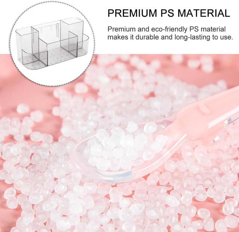 Levemolo Wall-mounted Semitransparent Cosmetic Holder Makeup Organizer Box Non-perforated Bathroom Hanging Storage with Multiple Compartments for Home Vanity - Image 3