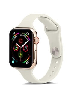Band For Apple Watch 5/4 44mm / 3/2/1 42mm Thin Silicone Watch Band Creamy-white
