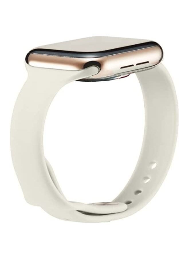 Generic - Band For Apple Watch 5/4 44mm / 3/2/1 42mm Thin Silicone Watch Band Creamy-white - Image 1