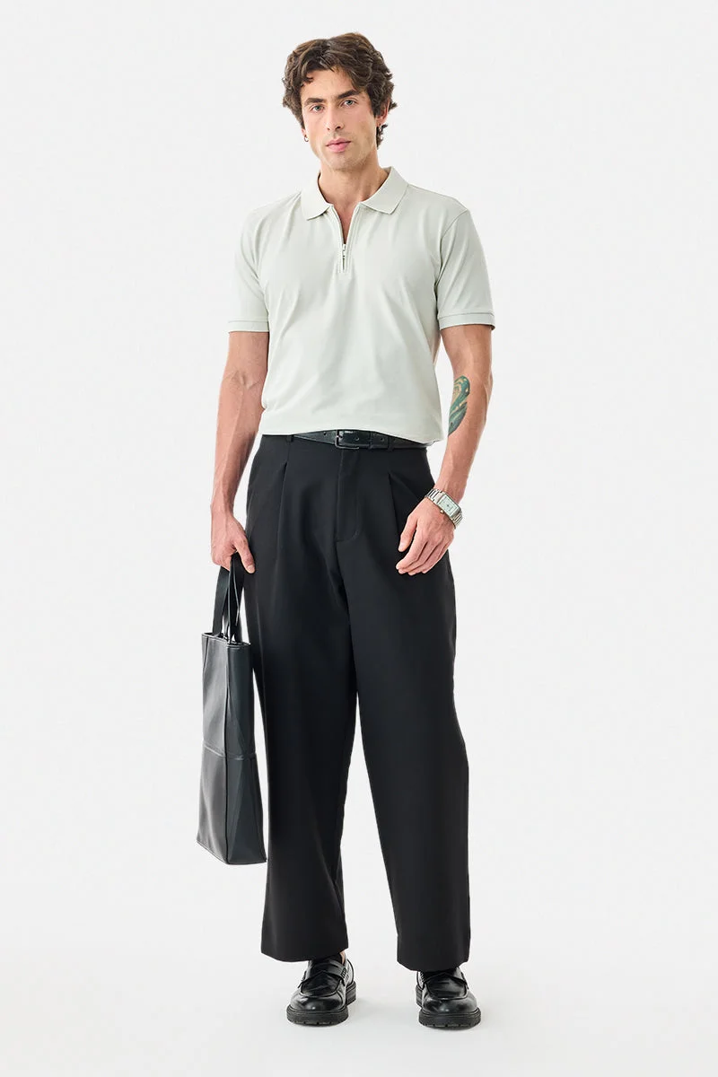 SNITCH Zipper Stretch Polo T-Shirt