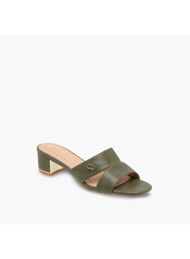 Celeste Women's Textured Slip-On Sandals with Block Heels