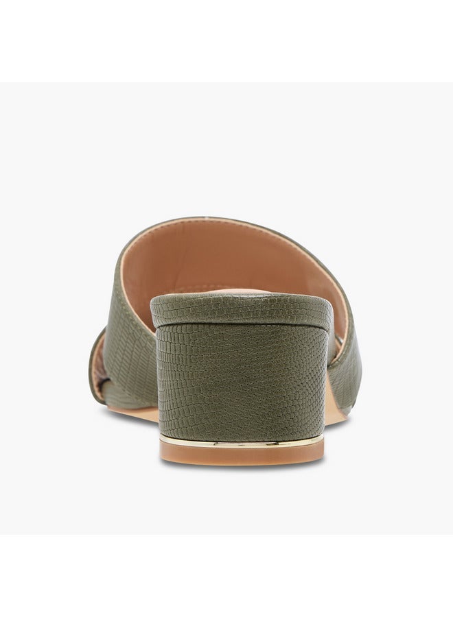 Celeste Women's Textured Slip-On Sandals with Block Heels - Image 5