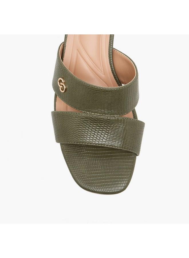 سيليست صنادل نسائية سهلة الارتداء بكعب عريض وملمس مميز - Image 4