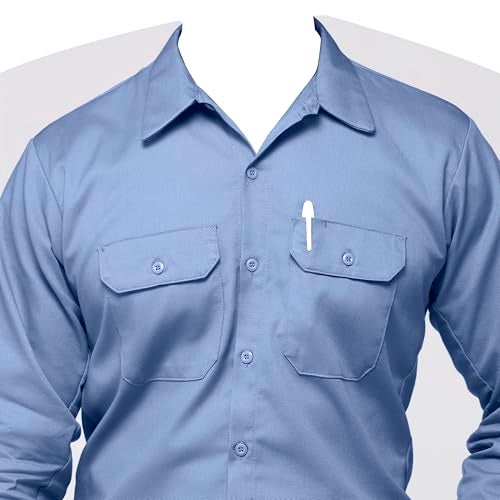 Bulwark FR Bulwark Men's Flame Resistant 7 oz Cotton Work Shirt with Sleeve Vent, Light Blue, Small - Image 3