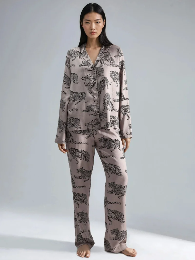 زوبعة طقم بيجامة بنقشة النمر