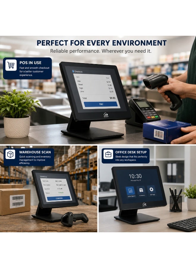 BASEET All-in-One POS System Core i5 6th Gen Baseet 15.6 Inch | 8GB RAM | 128GB SSD | WiFi Bluetooth | LAN Ethernet | 5 USB Ports BAS-156R1 - Image 4