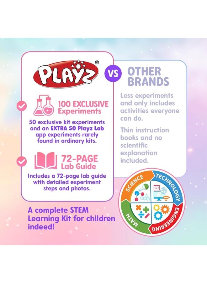 Playz Unicorn Slime & Crystals 100+ Science Experiments Kit Gift for Girls & Boys to Make Glow in The Dark Unicorn Poop, Snot, Fluffy Slime, Crystals, Putty, Arts & Crafts for Kids Age 8-12 - Image 4