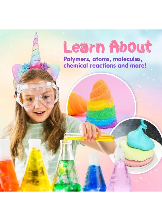 Playz Unicorn Slime & Crystals 100+ Science Experiments Kit Gift for Girls & Boys to Make Glow in The Dark Unicorn Poop, Snot, Fluffy Slime, Crystals, Putty, Arts & Crafts for Kids Age 8-12 - Image 3