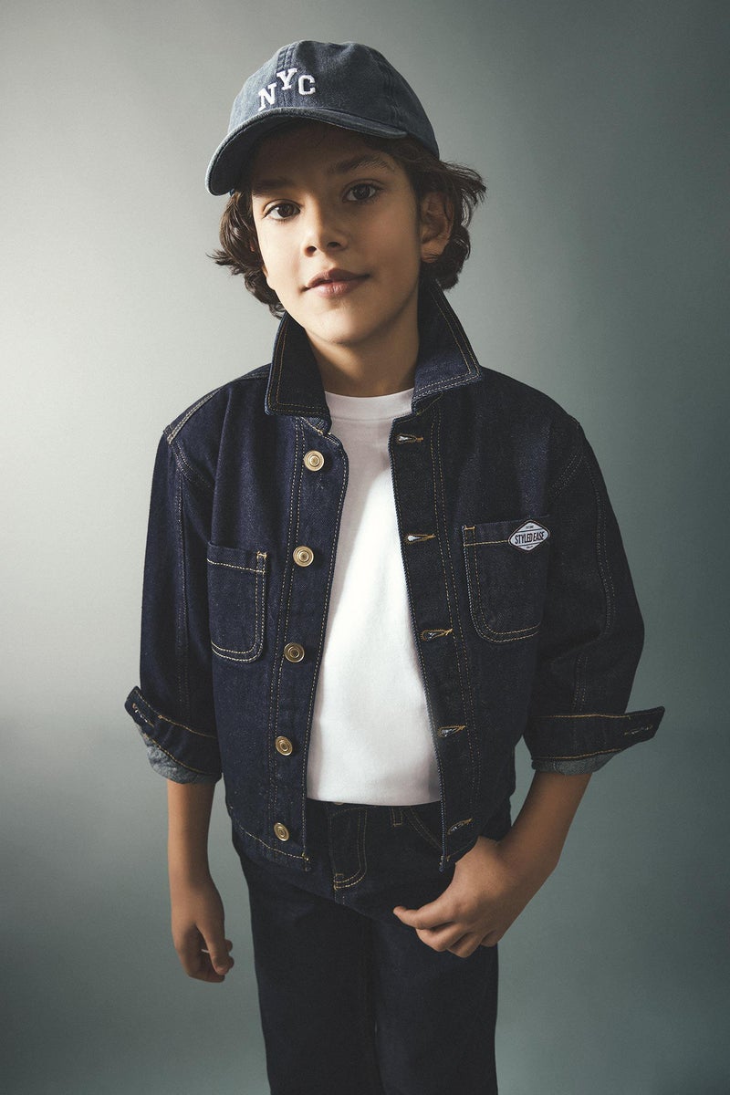 DeFacto Blue Boy Boy Buttoned Embroidered Denim Jacket Casual - Image 1