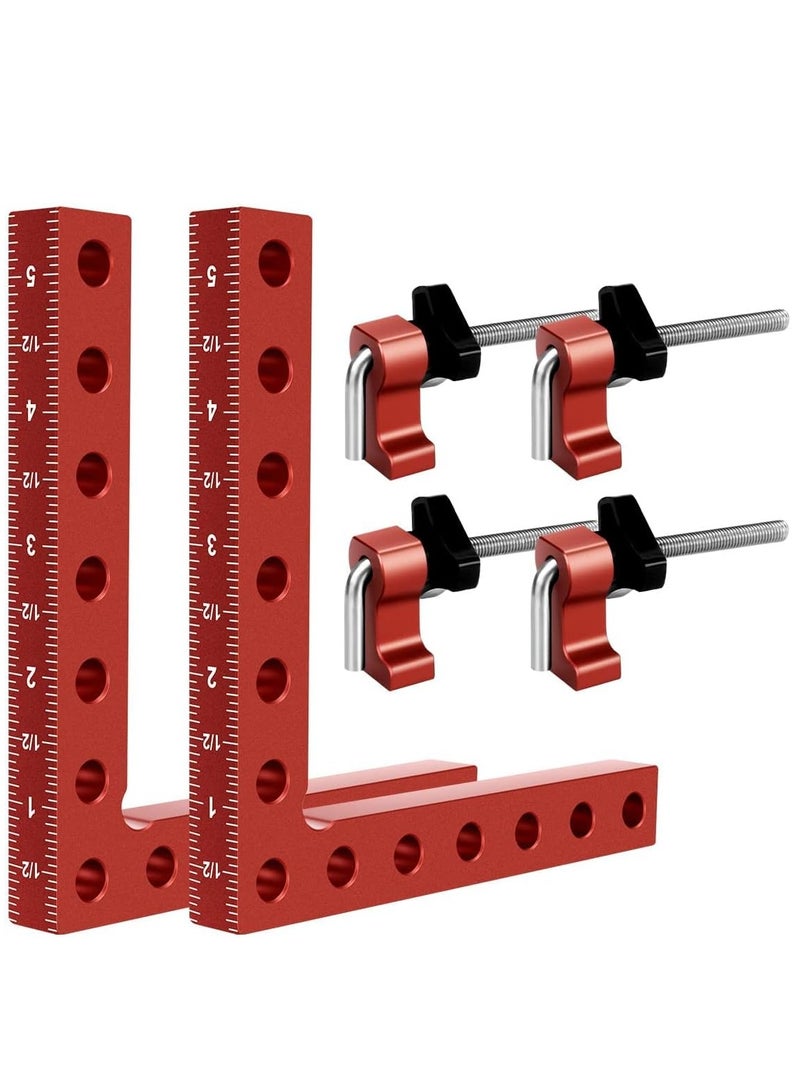 SYOSI 90 Degree Positioning Clip, Square Aluminum Alloy Right Angle Clip Fixing Tool, Corner Clip Cabinet Clip Suitable for Woodworking, Project Lovers, Cabinet, Drawer, Photo Frame 2 Pcs  - Image 1