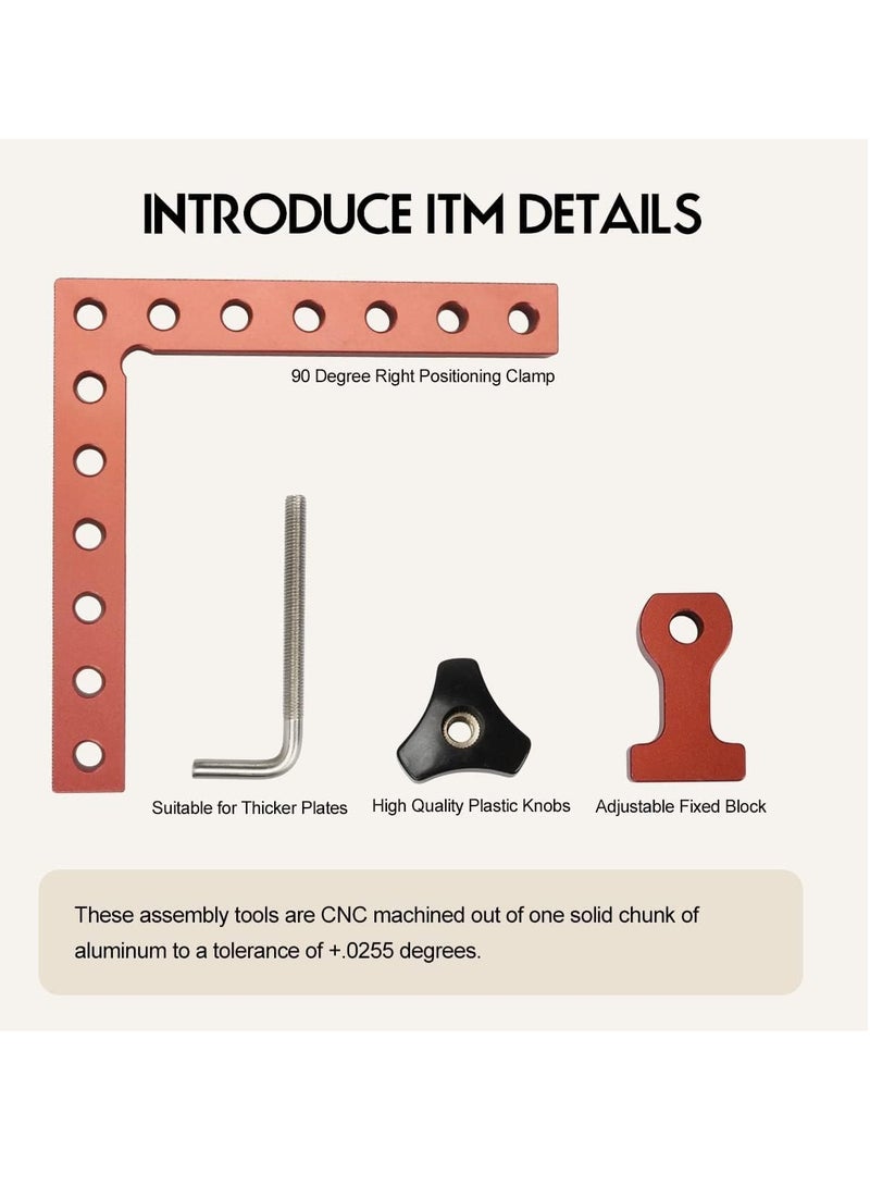 SYOSI 90 Degree Positioning Clip, Square Aluminum Alloy Right Angle Clip Fixing Tool, Corner Clip Cabinet Clip Suitable for Woodworking, Project Lovers, Cabinet, Drawer, Photo Frame 2 Pcs  - Image 2