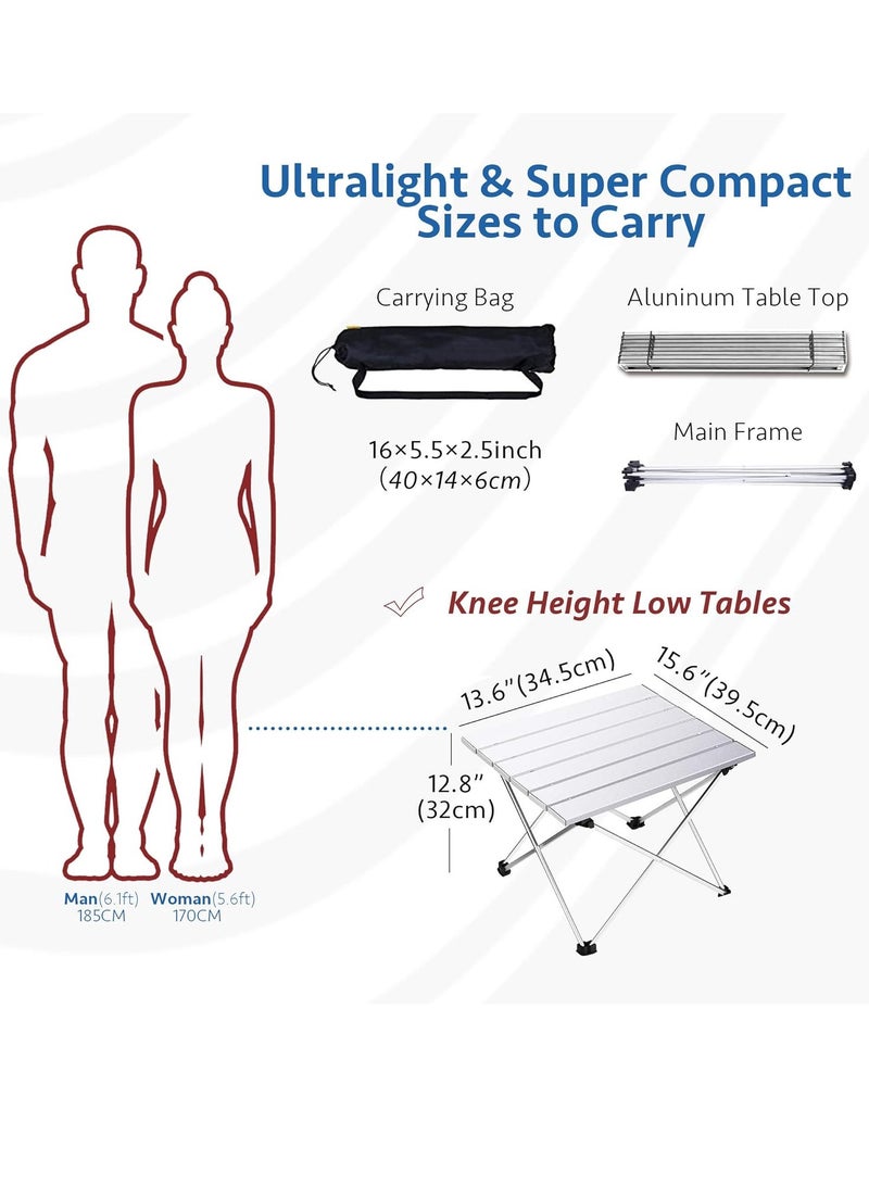 Loquat Large Folding Camping Table with Aluminum Table Top, Beach Table for Sand with Carrying Bag,Prefect for Outdoor, Picnic, BBQ, Cooking, Festival (White) - Image 2