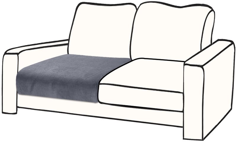 BT.WA Couch Cushion Cover Velvet 1 Piece Seat Cushion Cover Stretch Armchair Cover Separate Sectional Sofa Slipcovers Furniture Protector (1-Seater or Sofa Backrest  Dark Grey) - Image 1