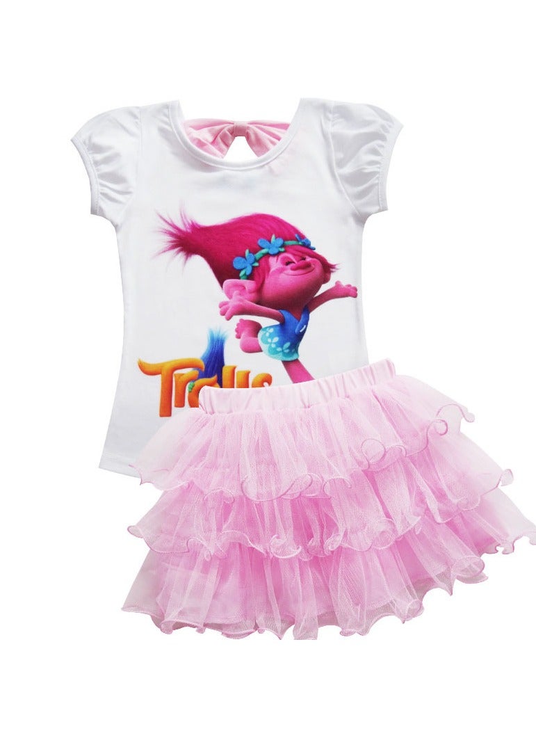 general Trolls short sleeves cartoon children's puffy skirts and are comfortable to wear and come in a variety of sizes - Image 1