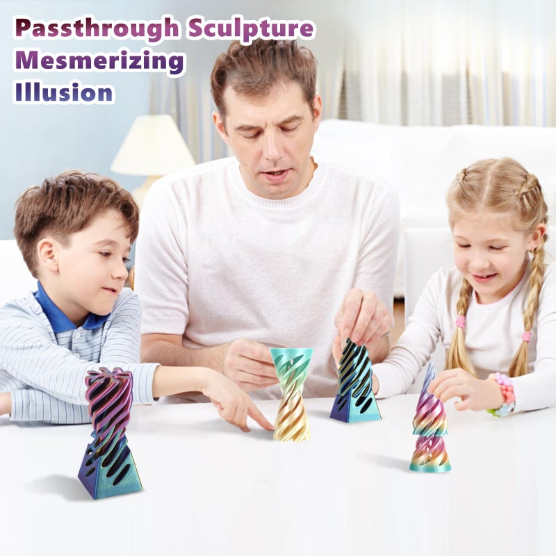Cucue Pyramid Spiral Cone Toy - Reversible Passthrough Sculpture for Calmness & Relaxation - Impossible 3D Printed Optical Illusion Gadget, Fidget Desk Toy for Kids & Adults - Image 4