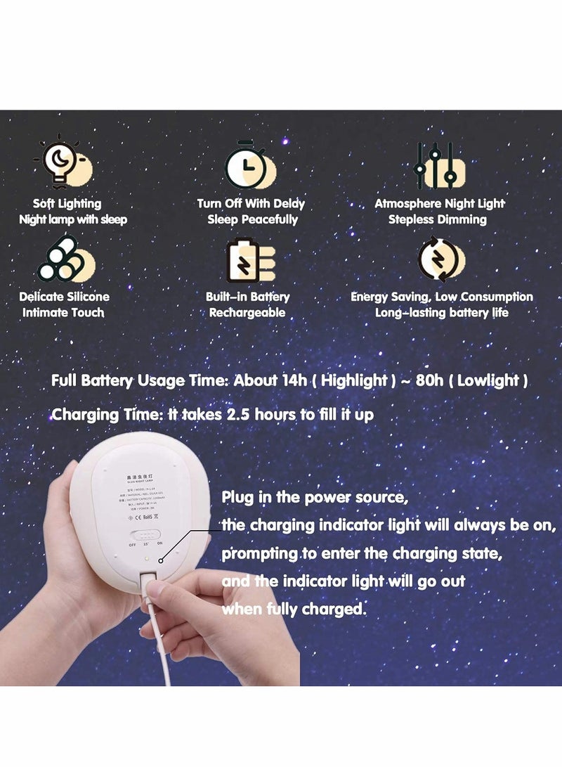 Excefore Kids Night Light, Gifts for Girls and Boy, Cute Night Lights for Children Room Room, Soft Nightlight with Touch Sensor, USB Rechargeable Baby Toddler Decor - Image 5