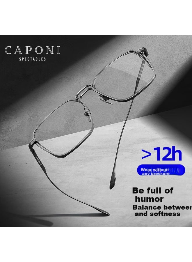 CAPONI نظارات كابوني من التيتانيوم النقي مضادة للضباب بتقنية فوتوكروميك لحجب الضوء الأزرق، خفيفة الوزن، بتصميم رجعي، عدسات كبيرة الحجم للرجال والنساء مع وصفة طبية متاحة - Image 3