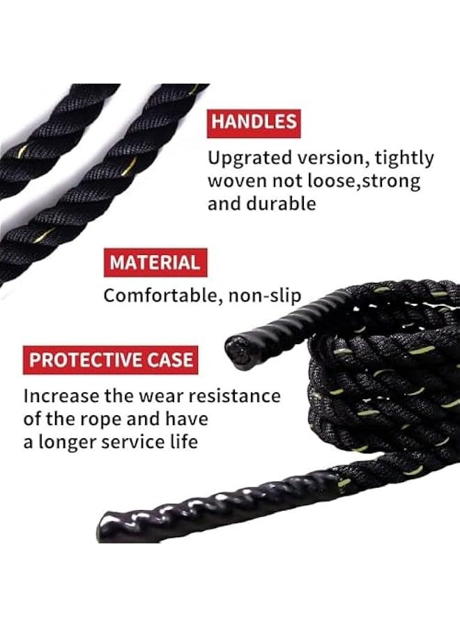 Heavy Jump Ropes for Fitness,Weighted Adult Skipping Rope Exercise Battle Ropes for Men  Women,Total Body Workouts, Power Training in Home Gym to Improve Strength and Building Muscle - Image 3