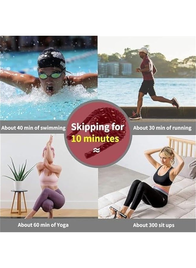 Heavy Jump Ropes for Fitness,Weighted Adult Skipping Rope Exercise Battle Ropes for Men  Women,Total Body Workouts, Power Training in Home Gym to Improve Strength and Building Muscle - Image 5