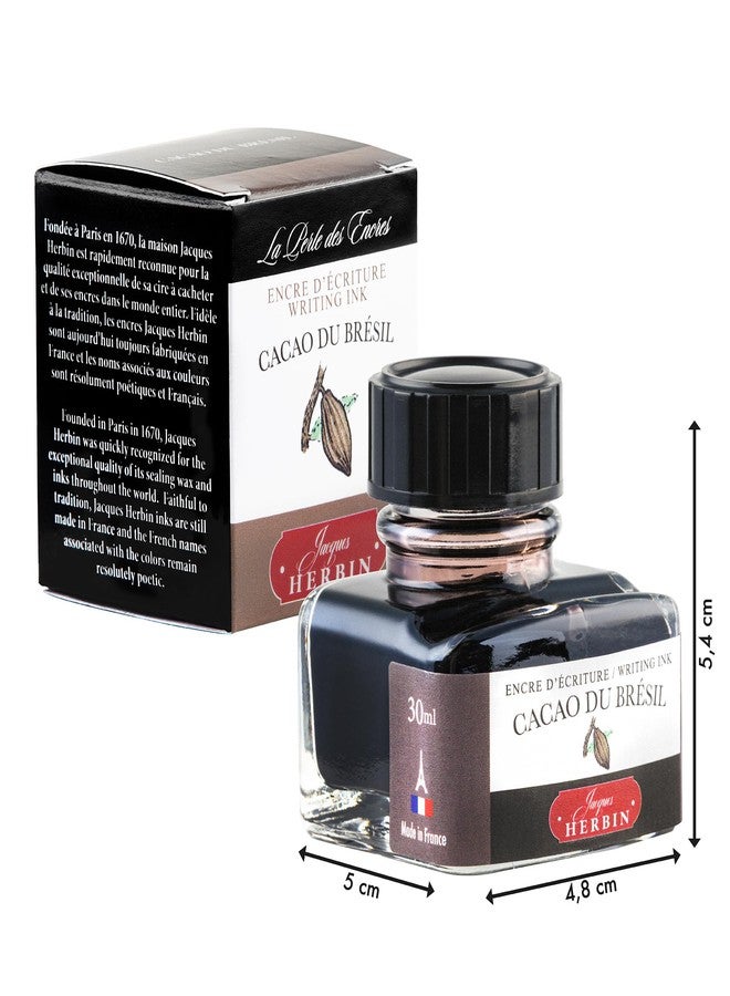 Jacques Herbin Herbin Fountain Pen Ink - 30ml Bottled - Cacao du Bresil - Image 2