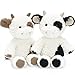Tezituor 2 Pcs Cow Stuffed Animals 118 Adorable Fluffy Cow Plush Toys Soft Farm Stuffed Animals Party Decor Birthday Valentines Day Gifts for Kids - Image 2