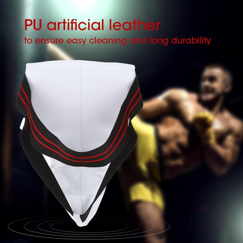 woobles Mens Groin Guard, Men Boxing Groin Guard Shock-Absorbing Taekwondo Karate Jockstrap Sanda Crotch Protector White S/M/L/XL - Image 2