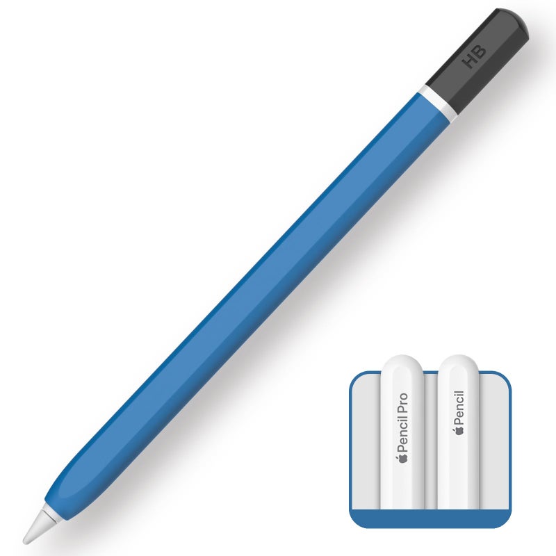 TRONWIN Apple Pencil Pro caseClassic Pencil Design CoverSilicone Apple Pencil 2nd Generation casePerfect Grip Apple Pencil Pro Sleeve Blue