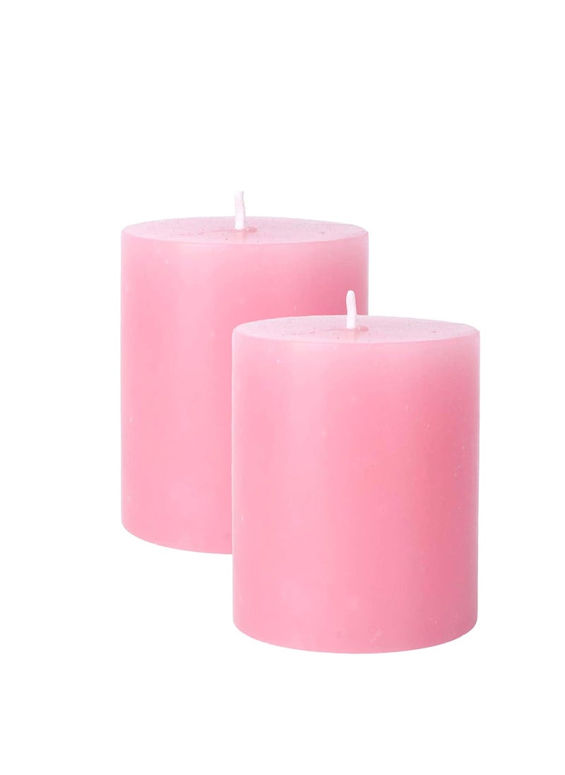 atorakushon atorakushon® Smokeless and Dripless Scented Pillar Candles for Decoration Wedding Housewarming Gift Non-Toxic Ultra Clean Burn (Set of 2 Yellow)  - Image 1