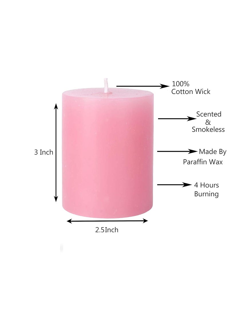 atorakushon atorakushon® Smokeless and Dripless Scented Pillar Candles for Decoration Wedding Housewarming Gift Non-Toxic Ultra Clean Burn (Set of 2 Yellow)  - Image 2