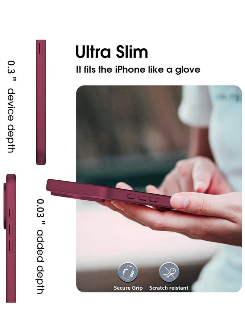 New Ultra-Thin Matte Wine Red iPhone 16 Pro Max Case with Camera Lens & Screen Protectors – Shockproof, Anti-Scratch, Lightweight - Image 4