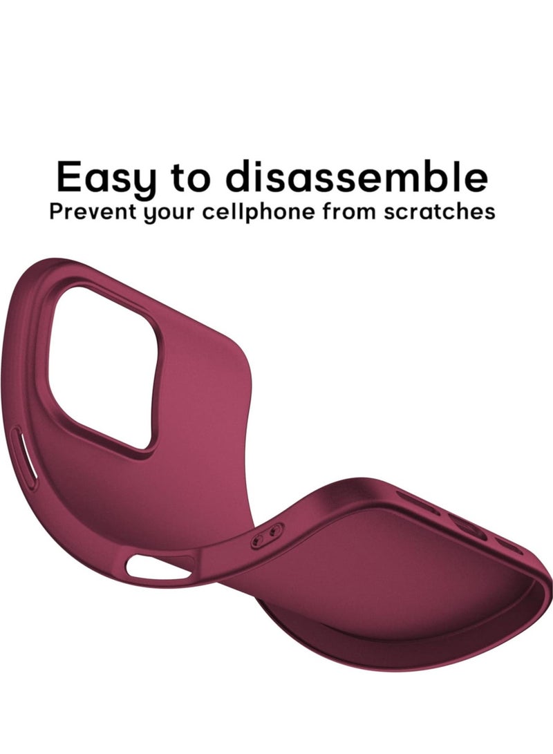 New Ultra-Thin Matte Wine Red iPhone 16 Pro Max Case with Camera Lens & Screen Protectors – Shockproof, Anti-Scratch, Lightweight - Image 5