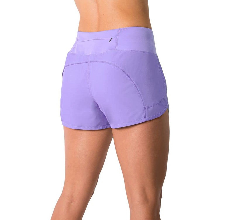 Tough Mode Womens 3" Lightweight Running WOD Volleyball Shorts Workout Mesh Liner Zip Pocket Lavender - Image 3