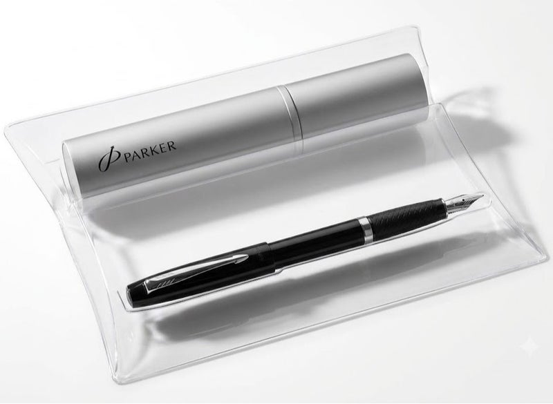 Parker Reflex pen card, black Fountain Pen+ aluminum case - Image 2